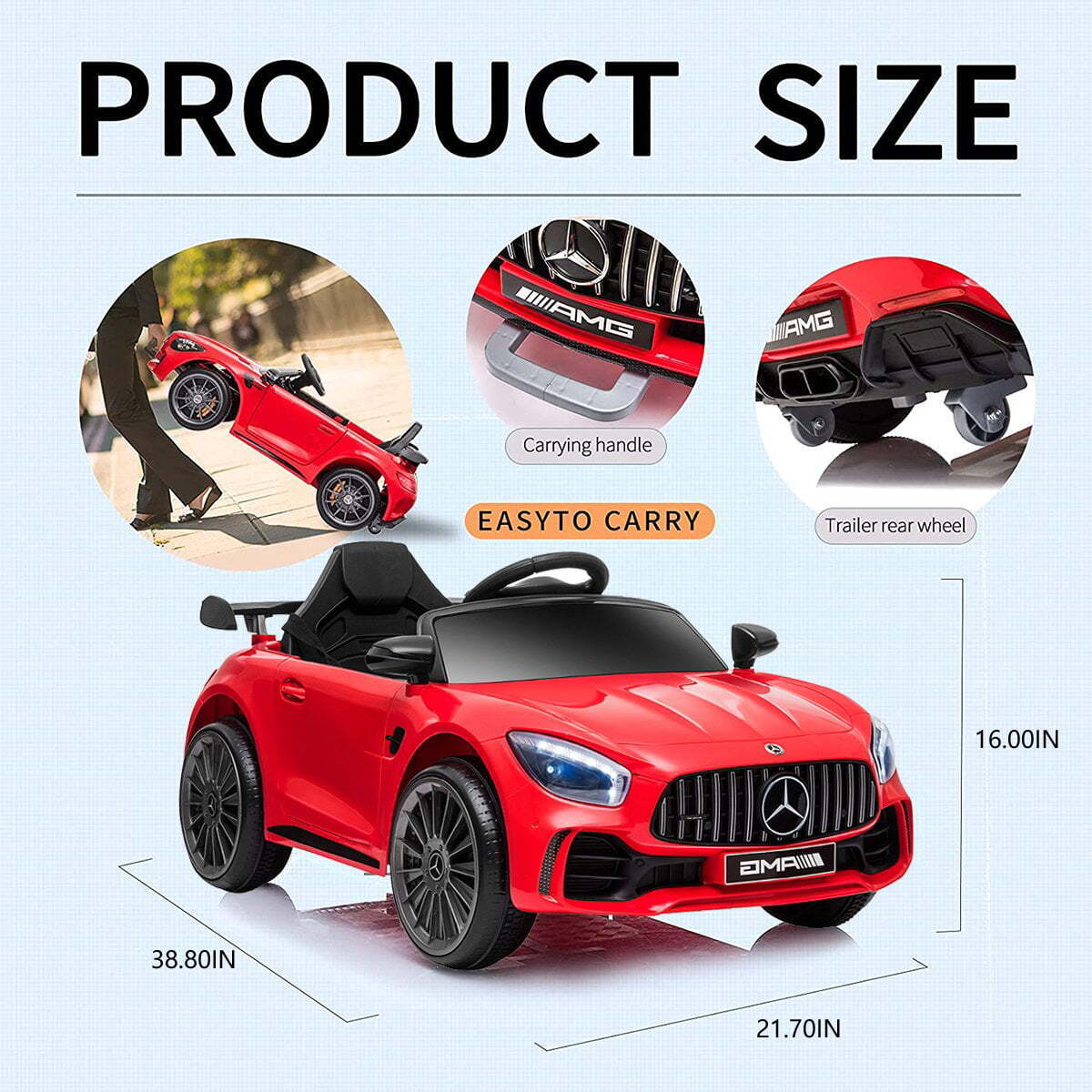 Mercedes Benz Licensed 12V Kids Ride on Car with MP3 Player - Motorized Vehicle for Endless Fun!