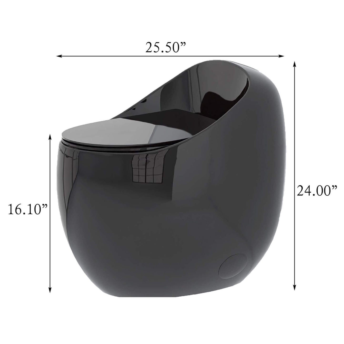 Nuvia Modern 1.28 GPF Single Flush 1-Piece Ceramic Egg-Shaped Toilet (SAK93341)