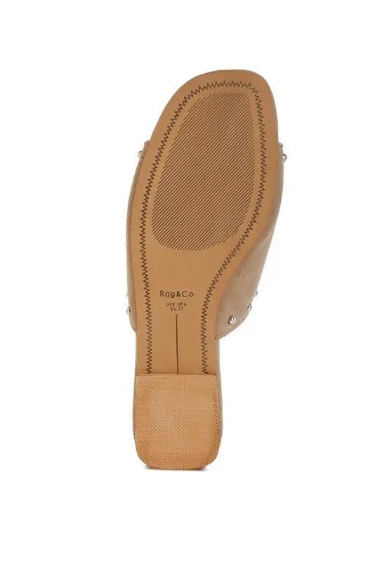 Shoes Rag Company Odalia Soft Suede Leather Studded Flats for Women