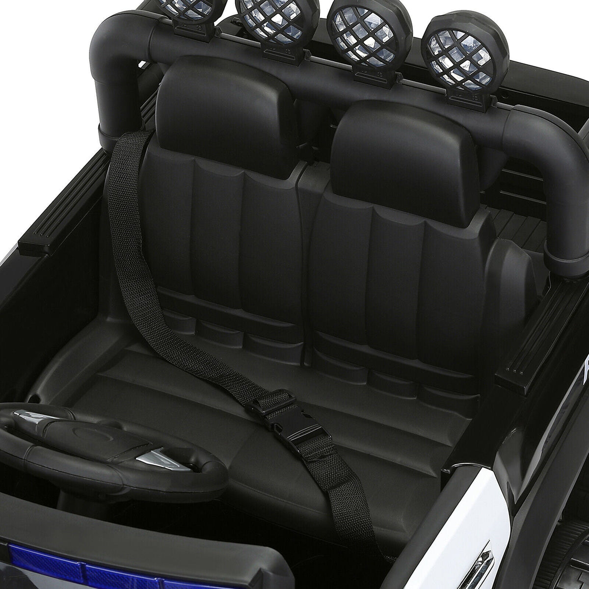 Electric Police Car Ride-On for Kids with 6 Wheels, LED Lights, Intercom, Siren, and Remote Control