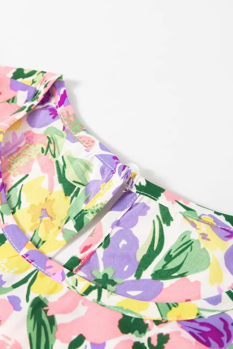 Women's Blouse Women's Purple Floral Blouse - Puff Sleeve - Southern Belle Style
