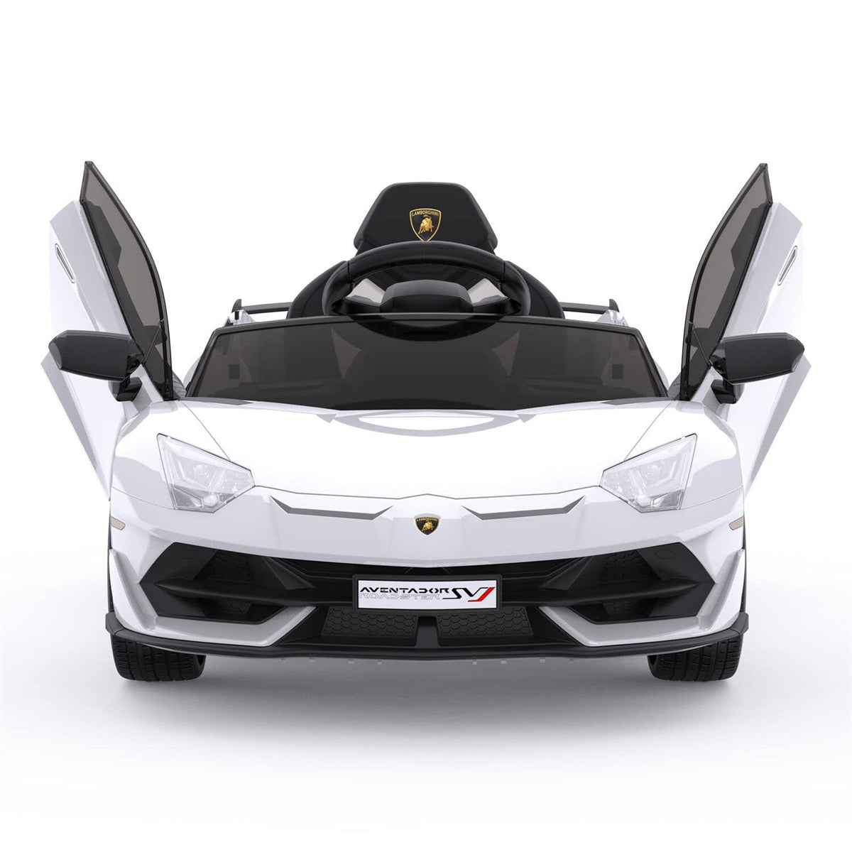 12V Battery-Powered Ride-On Toy for Kids with LED Headlights and Hydraulic Doors