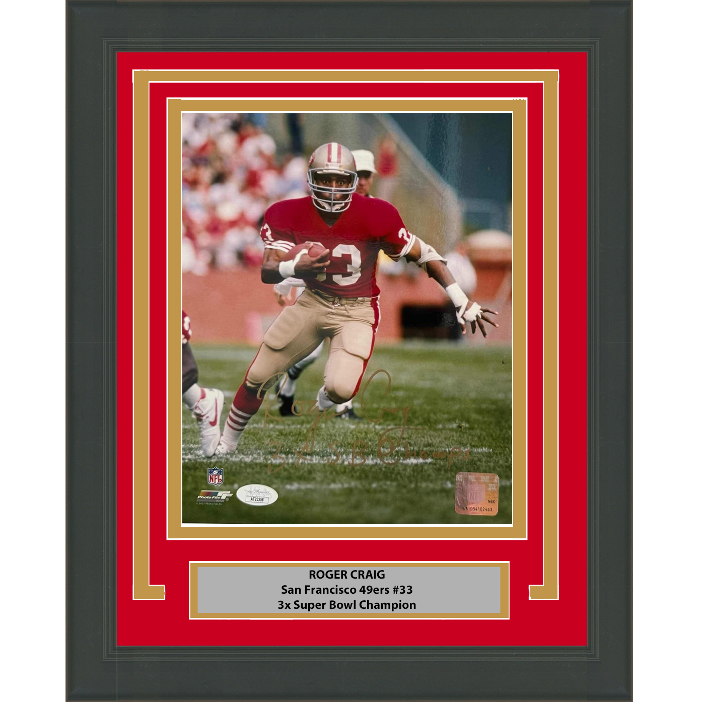Framed Autographed/Signed Roger Craig San Francisco 49ers 8x10 Football Photo JSA COA