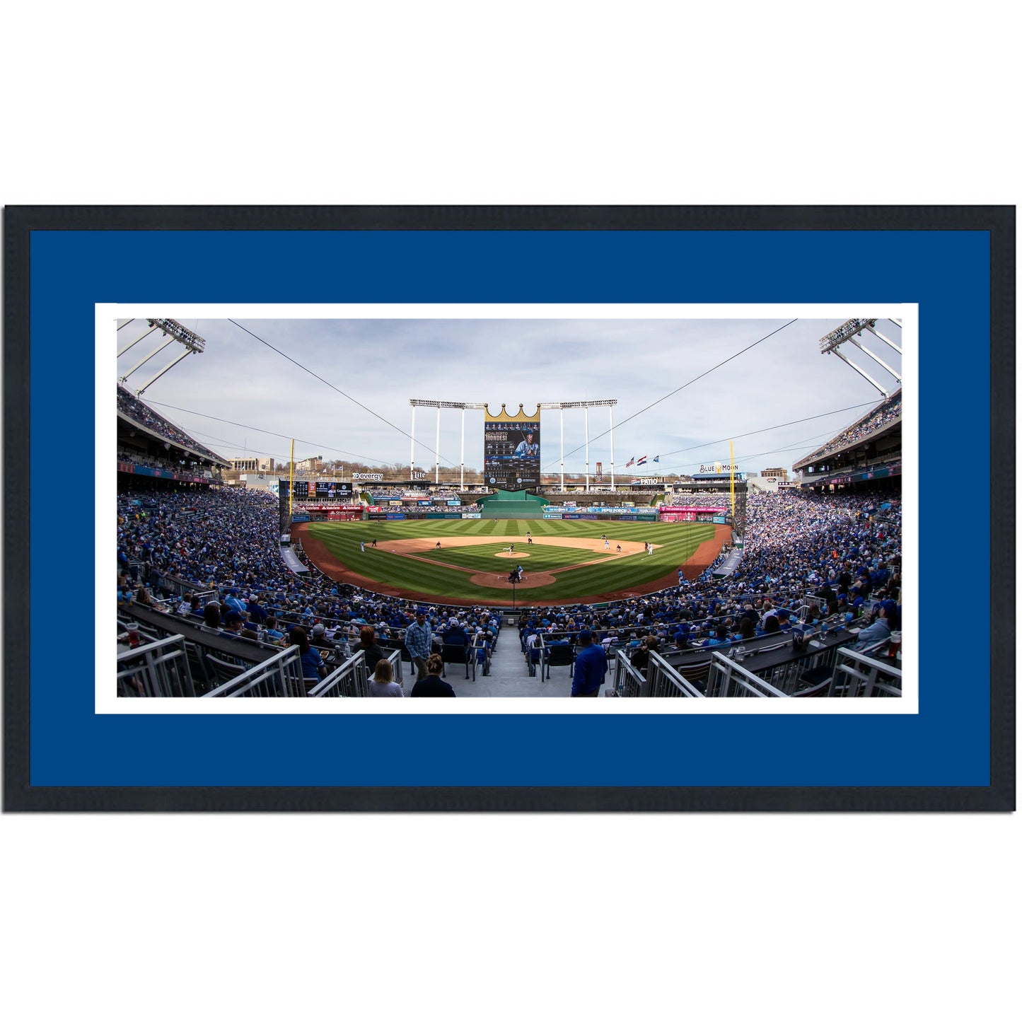 Framed Kauffman Stadium Kansas City Royals MLB 16x24 Baseball Photo Professionally Matted