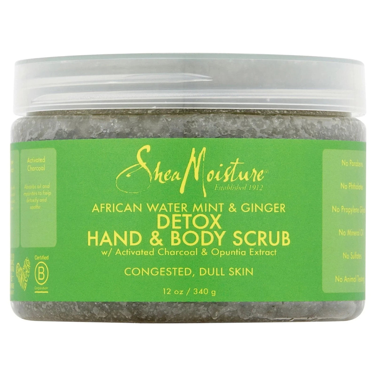 SheaMoisture African Water Mint & Ginger Detox Hand + Body Scrub 12 oz