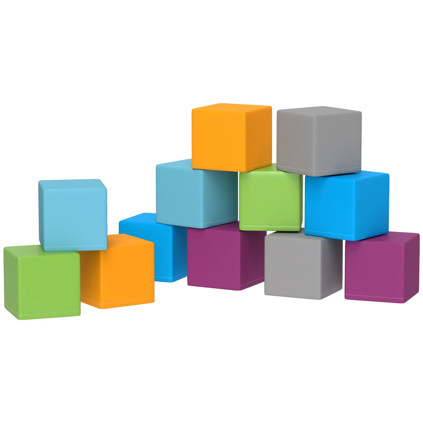 12-Piece Soft Foam Building and Stacking Blocks Toy Set