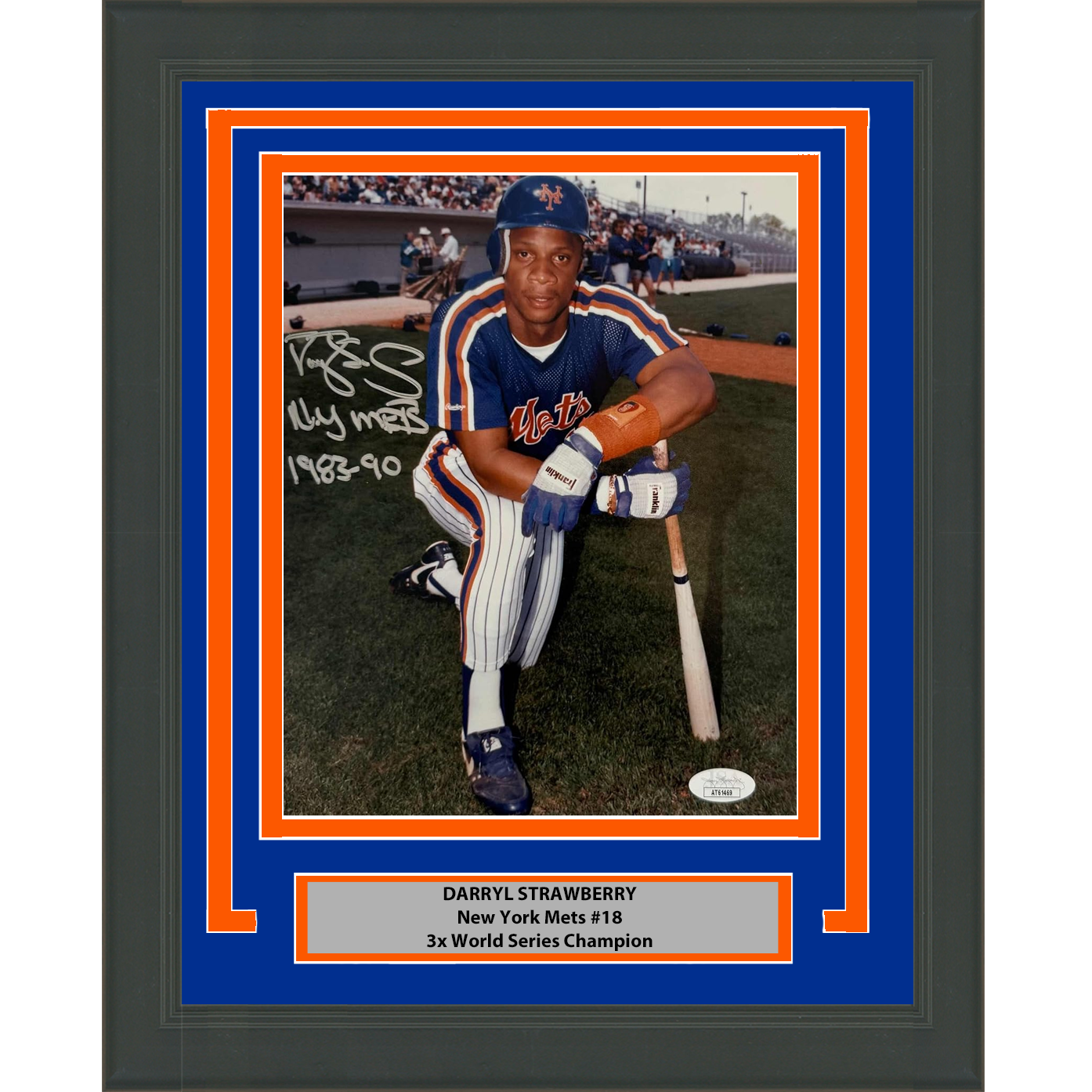 Framed Autographed/Signed Darryl Strawberry New York Mets 8x10 Baseball Photo JSA COA