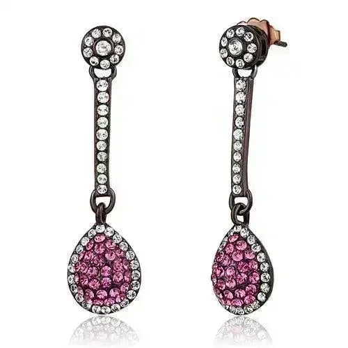 TK2724 IP Coffee Stainless Steel Earrings ā Rose Crystal | Femstylo