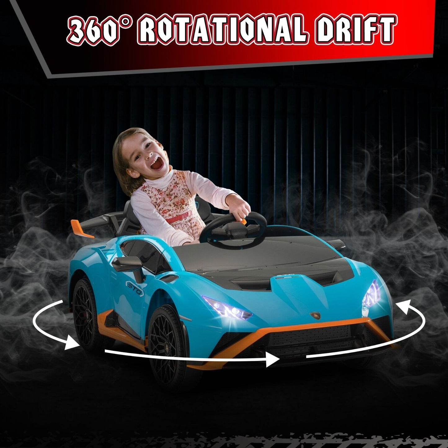 TOBBI Licensed Lamborghini 12V Electric Kids Ride-On Car - Blue