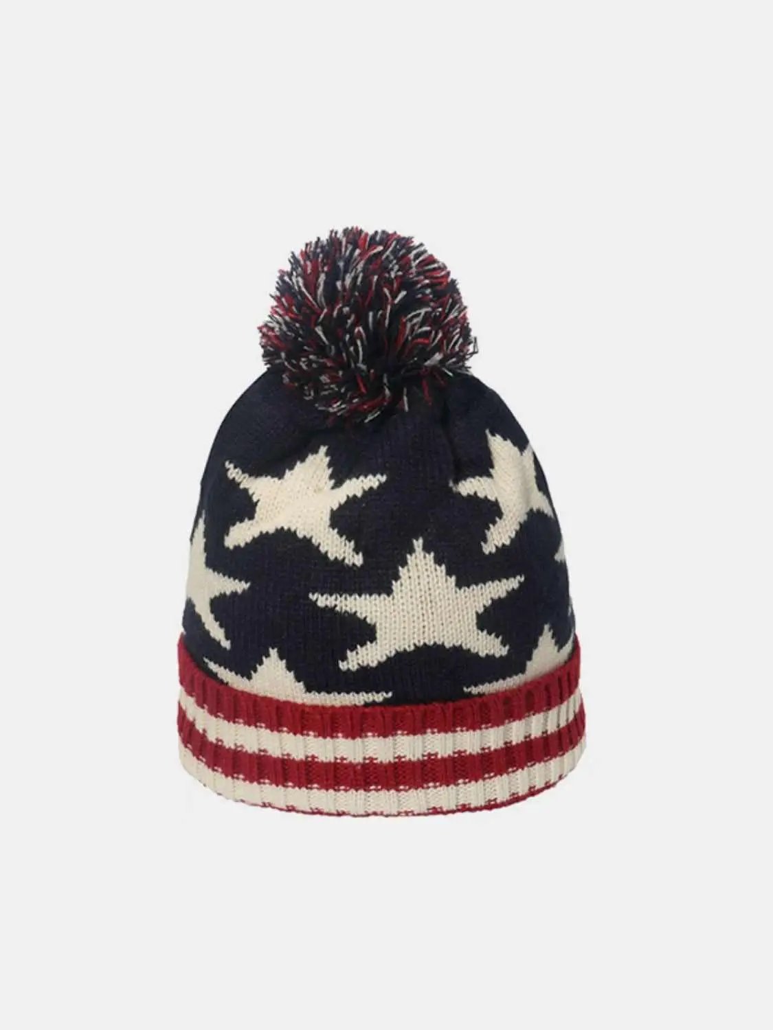 Sweaters Trendsi US Flag Knit Hat Unisex Patriotic Winter Warm Headwear