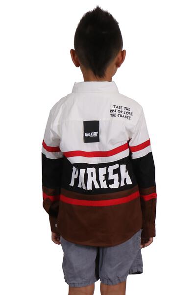 TINSEL Kid's Premium Twill Shirt With Multi Color Cut-blocks