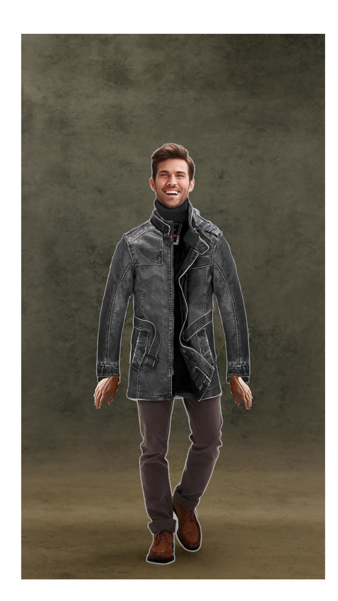 Winter Men's Leather Men's fashion Clothing With Zipper