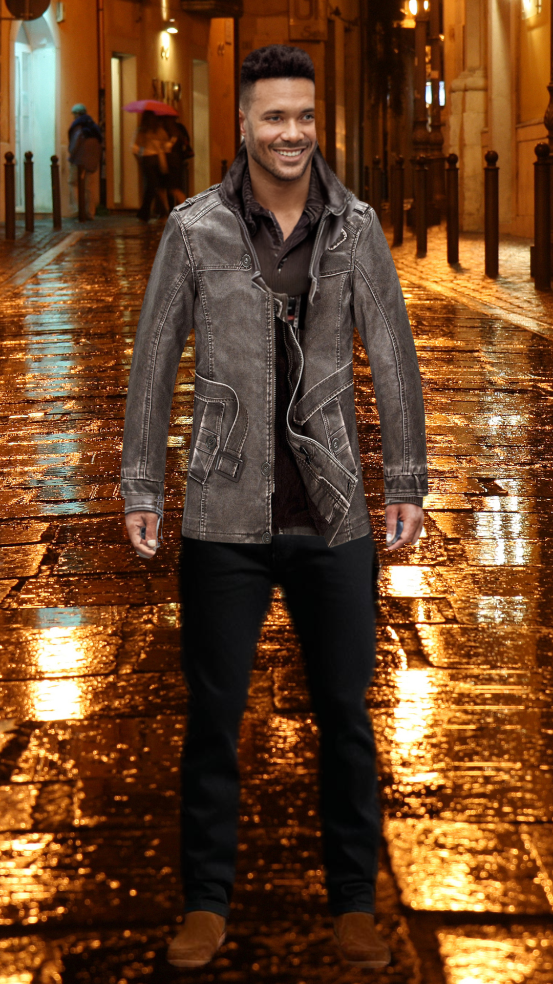 Winter Men's Leather Men's fashion Clothing With Zipper