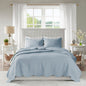3 Piece Reversible Scalloped Edge Quilt Set - Blue King/Cal King