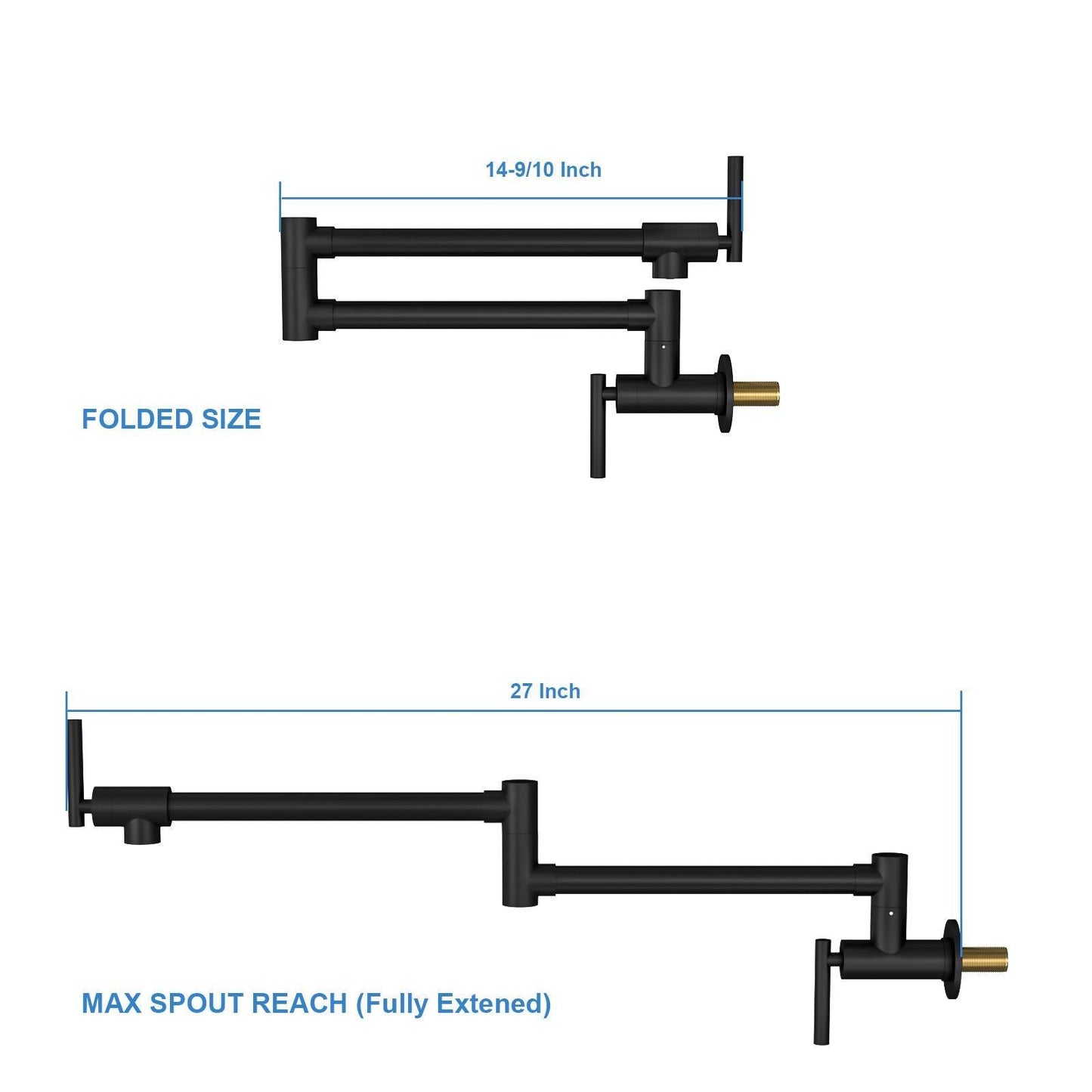 Modern Design Wall Mount Pot Filler Faucet Folding Stretchable