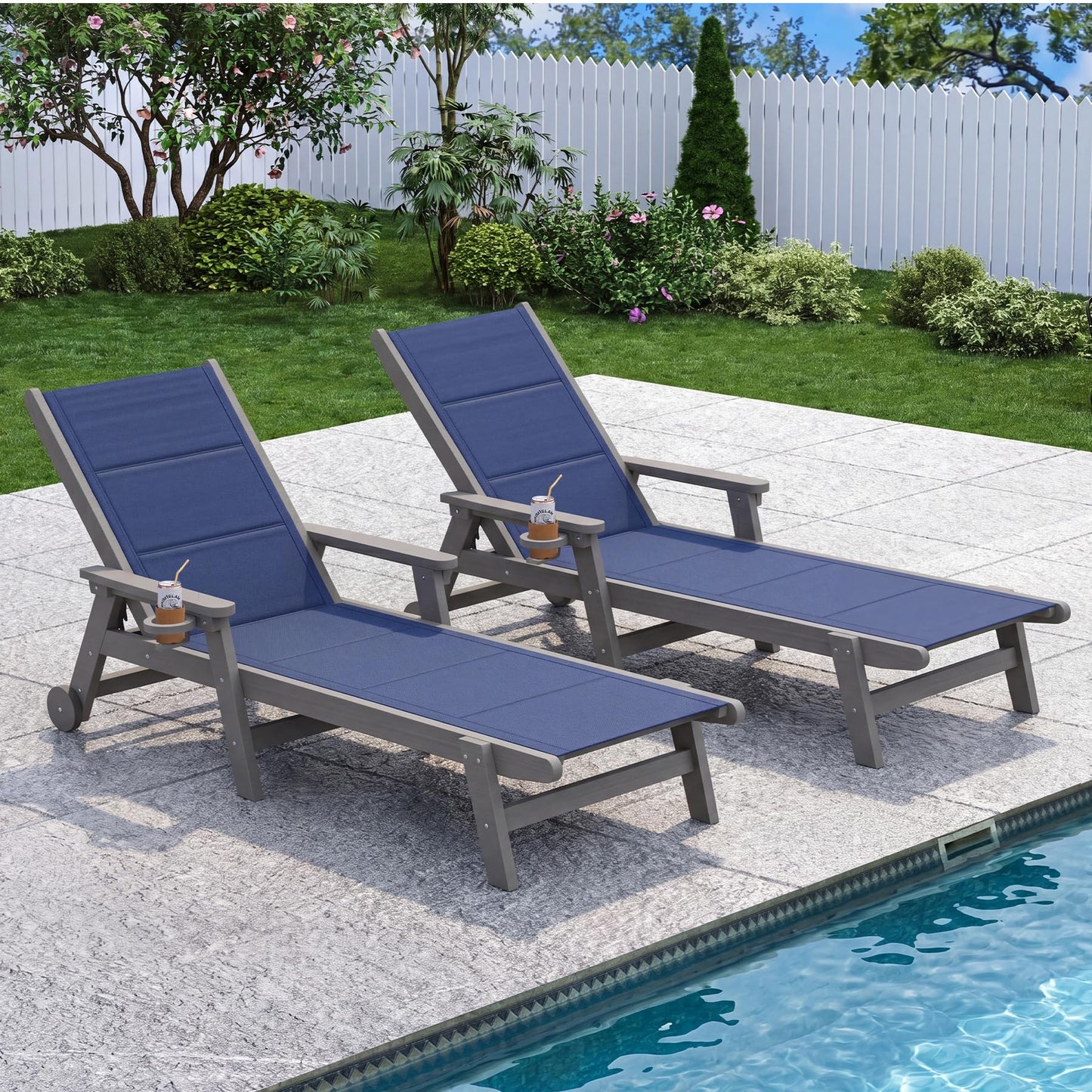Outdoor Pool Lounge Chairs Set of 2
