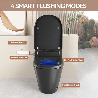 Smart Bidet Toilet With Auto Open / Close Seat, Warm Water Wash, Heated Seat, And Wireless Remote Control