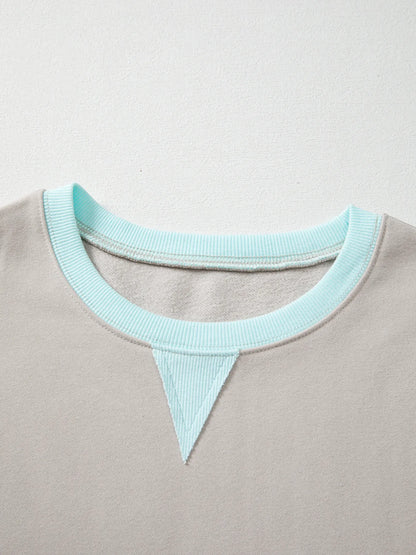 Colorblock Patchwork Drop Shoulder Sweatshirt