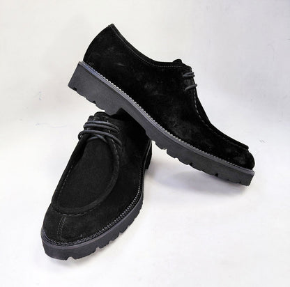 C Collection Suede Lace Up Shoe - Black