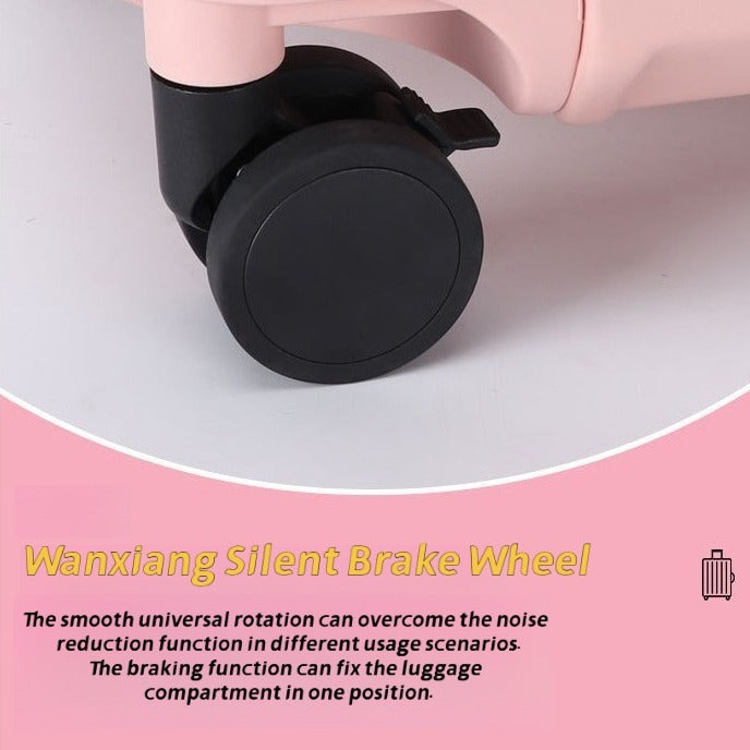 Children's Travel Luggage, Children's Seat Travel Luggage, 20 Inch Foldable Seat With Backrest. Computer Case With USB Port And 360 Degree Rotating Wheel. Hard Shell Luggage