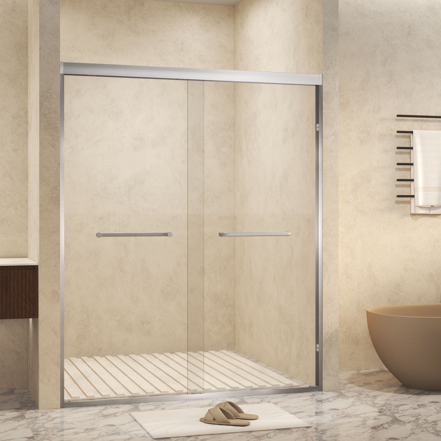 Double Sliding Shower Door With Explosion Proof Film