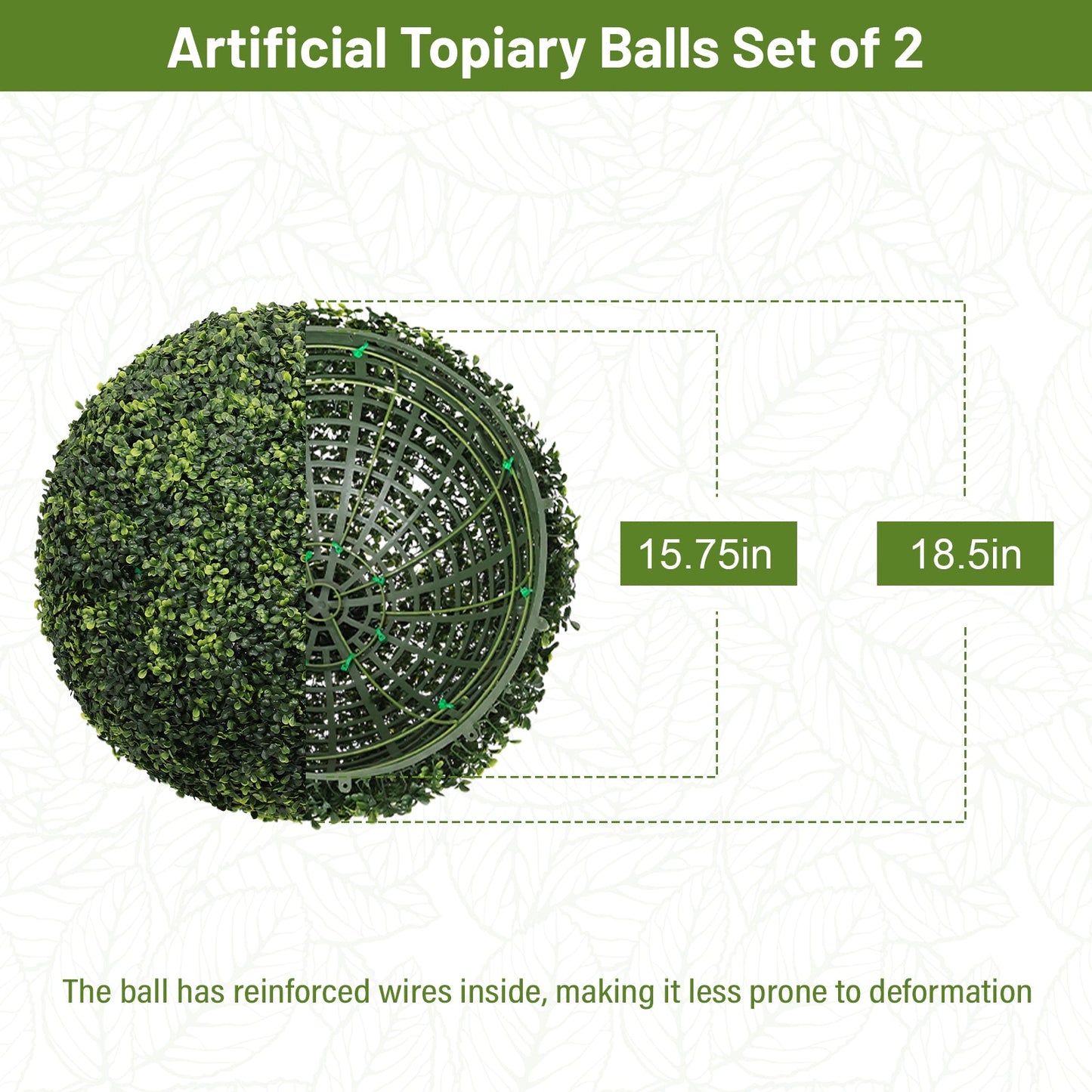 18.5In Dark Artificial Topiary Balls