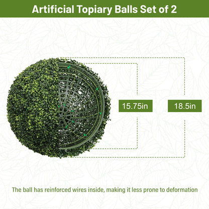 18.5In Dark Artificial Topiary Balls