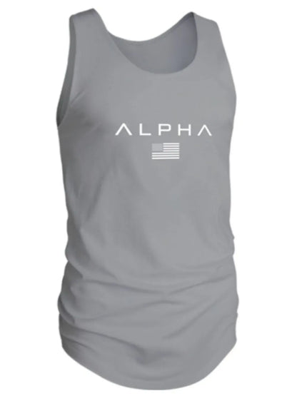 Men's US Flag Round Neck Tank