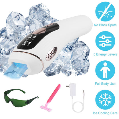Laser Hair Removal For Woman Man Ice Cooling Permanent IPL Hair Remover with Painless 999999 Flashes Home Use Lasting Hair Reduction for Armpits Legs