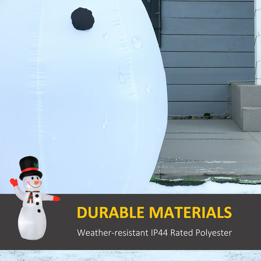 Christmas Inflatables Outdoor Decorations Snowman with LED Lights - White