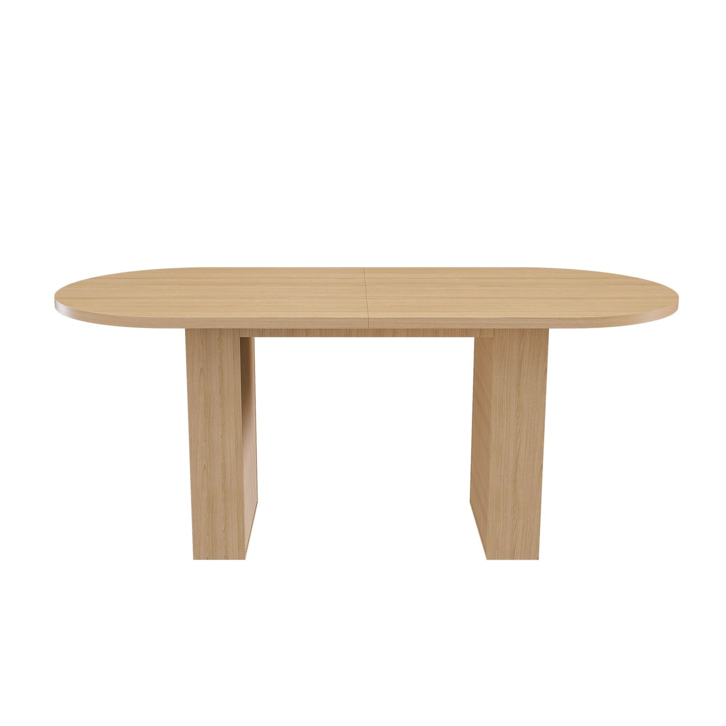 Oval Dining Table With Wood Strip Base