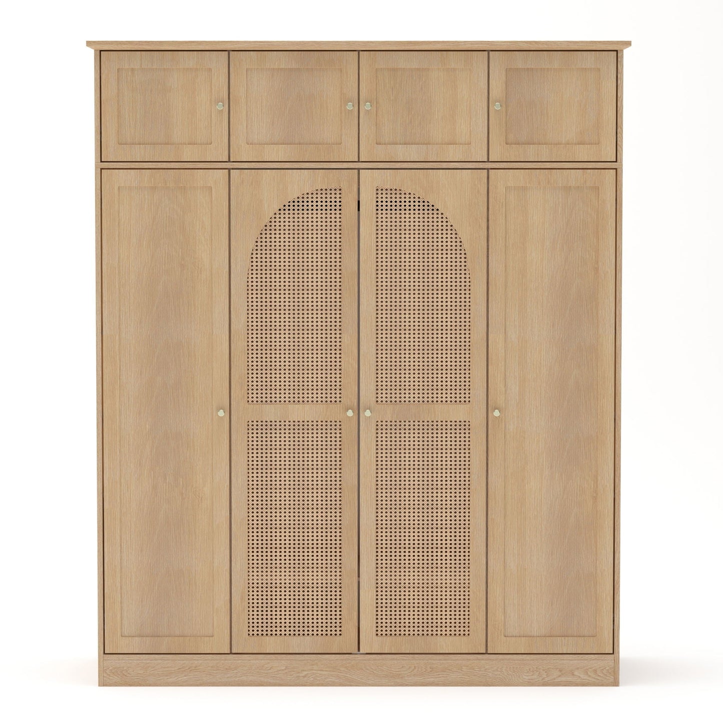 8 Door Armoire Wardrobe with Adjustable Shelves and Hanging Rod