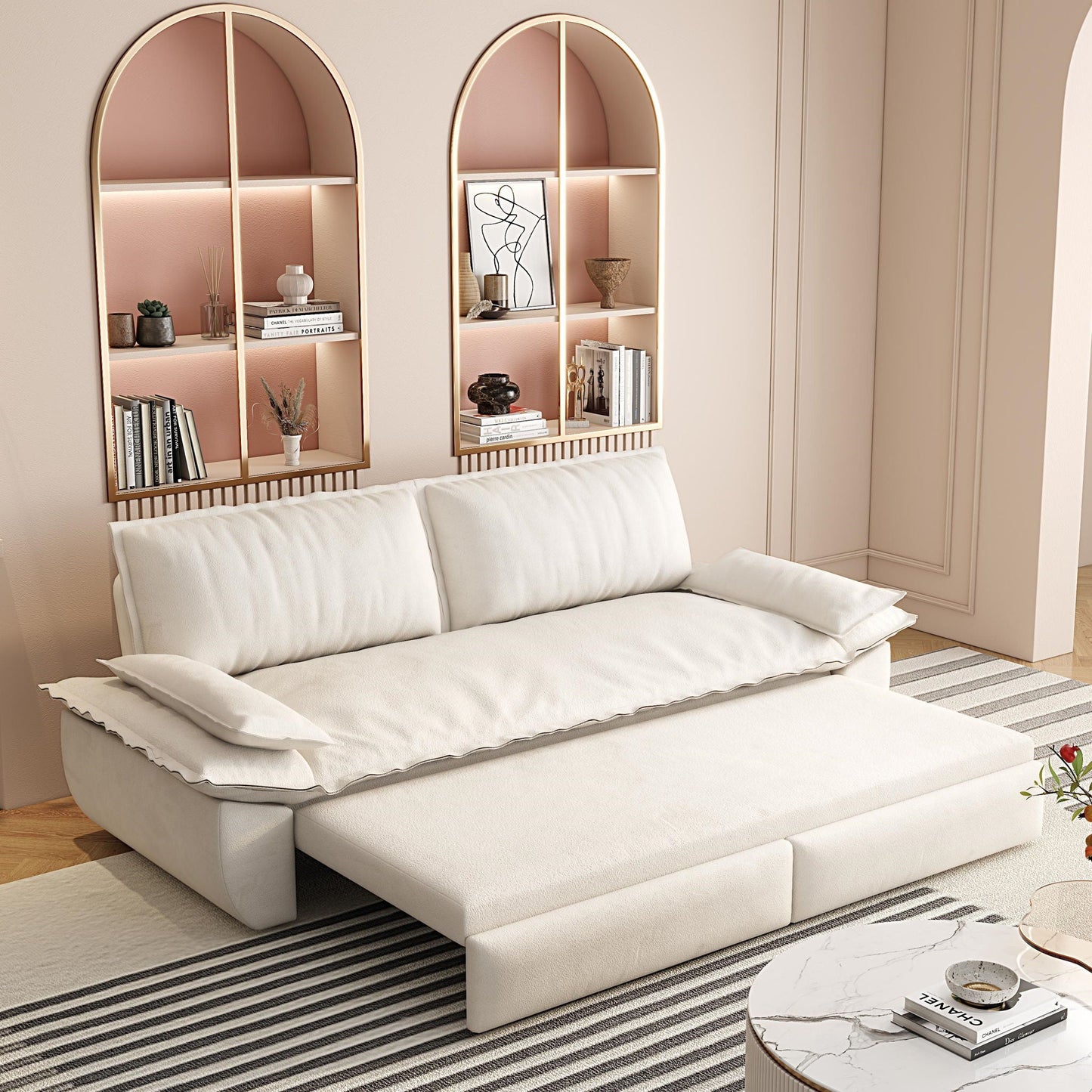 Queen Pull Out Bed, 3 In 1 Convertible Sleeper Sofa