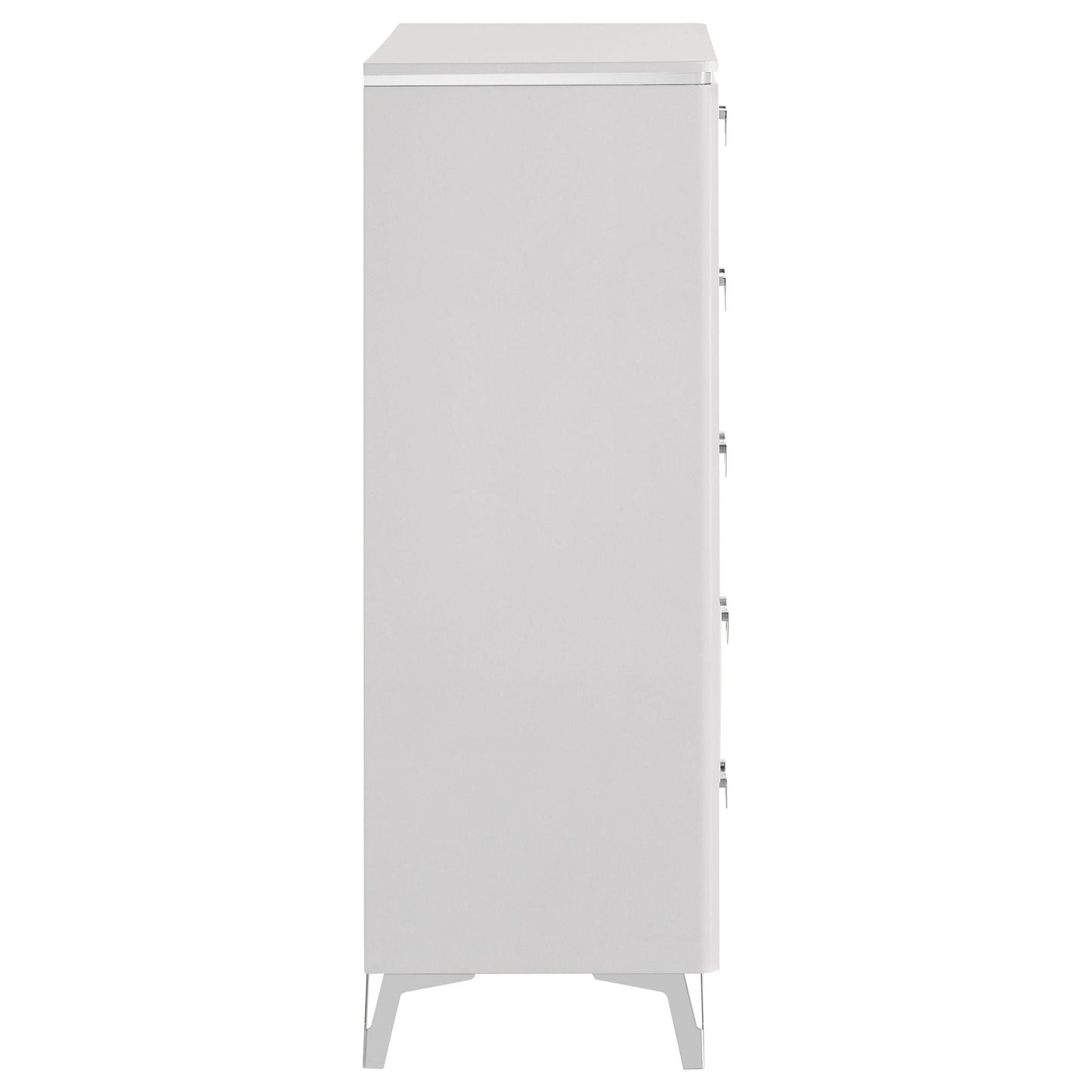 Cassia 5-drawer Bedroom Chest of Drawers White High Gloss