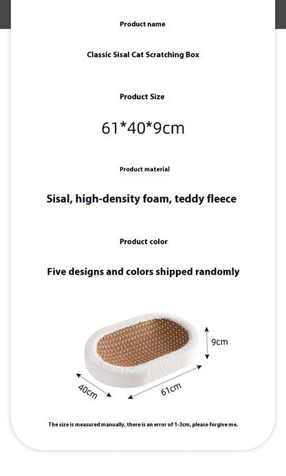 Sisal Hemp Scratch Board Wear-resistant Oval Cat Nest
