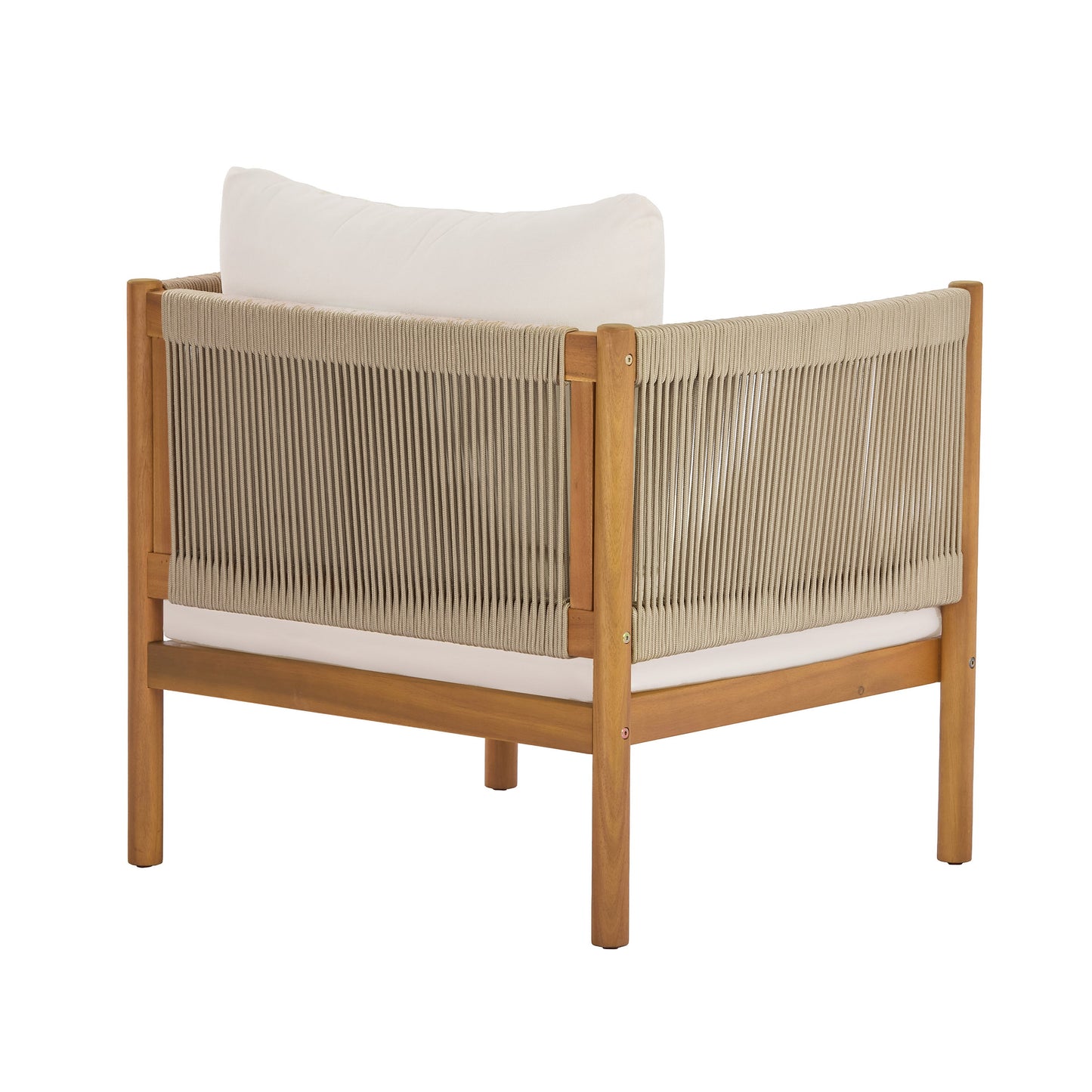 Outdoor Club Chair with Acacia Wood Frame in Teak Look