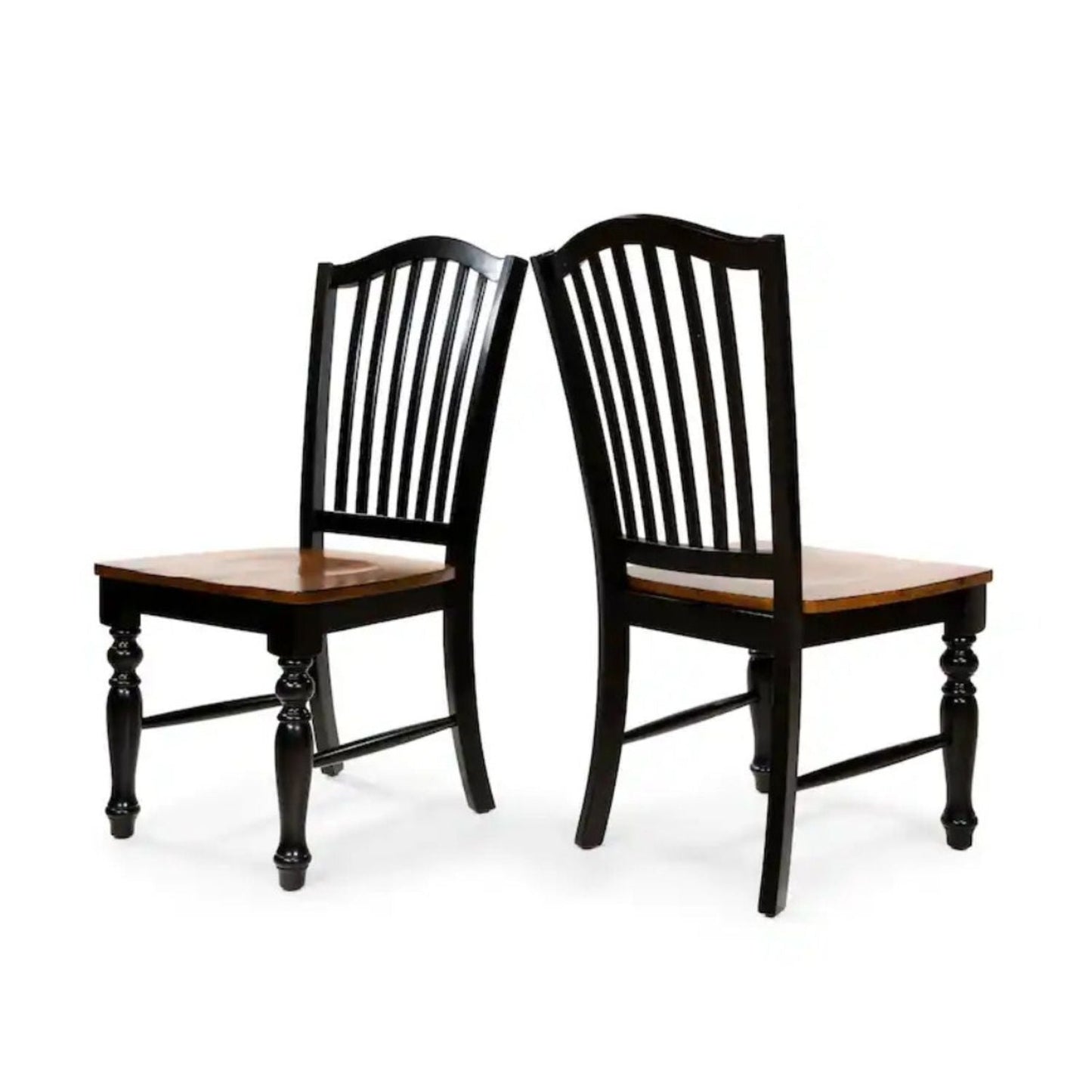 Dining Side Chairs (Set of 2) - Black / Oak