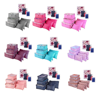 9Pcs Clothes Storage Bags Water-Resistant Travel Luggage Organizer Clothing Packing Cubes for Blouse Hosiery Stocking Underwear