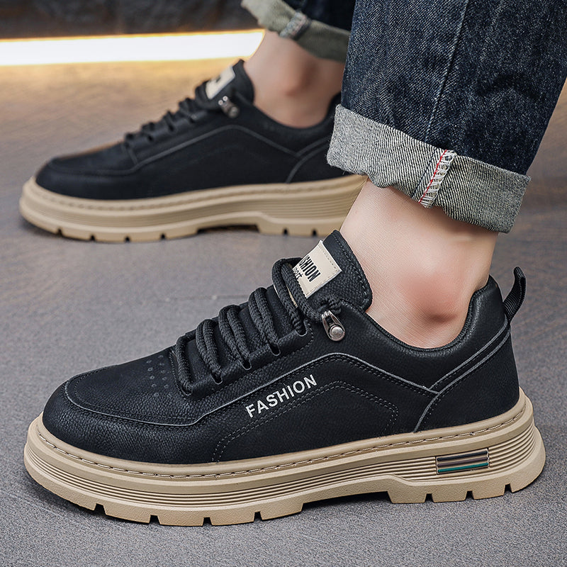 Breathable Summer Men's Skate Shoes, Thick Sole Sports Casual Flat Trendy Sneakers