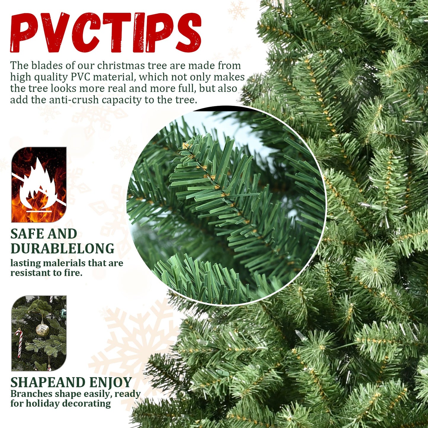 7ft Pre-Lit PVC Christmas Tree with 400 UL Lights