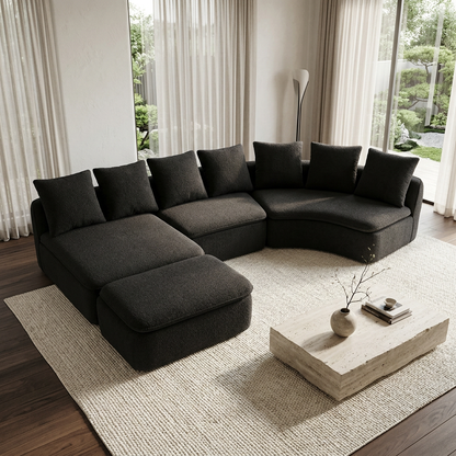 133'' Modular U-Shaped Sectional Compression Sofa