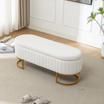 Storage Bench Bedroom Bench with Golden Metal Legs