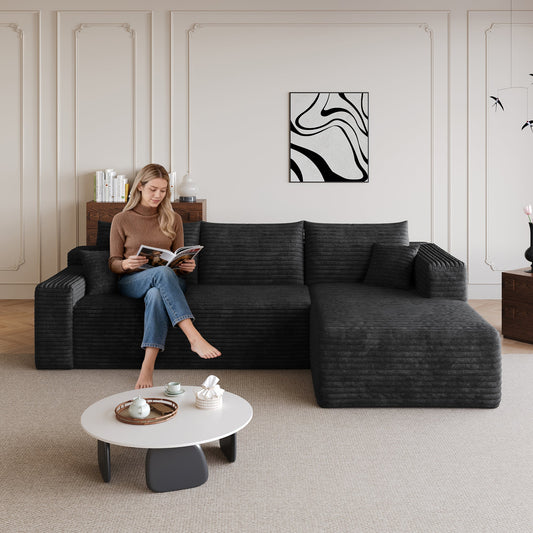 95" Cloud Sectional Sofa, Modern Minimalist Upholstered Couch