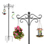 2 Packs 91in Heavy Duty Double Shepherds Hook Bird Feeder Pole Garden Hanging Holder with 5 Adjustable Height 5 Prong Base for Bird Feeder Garden Plan
