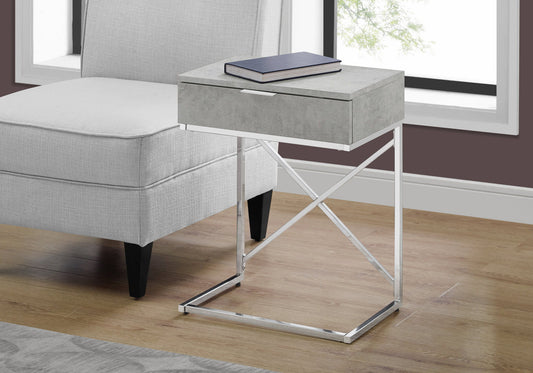 Accent Side Table with Storage Drawer, Spacious Tabletop, Contemporary Design