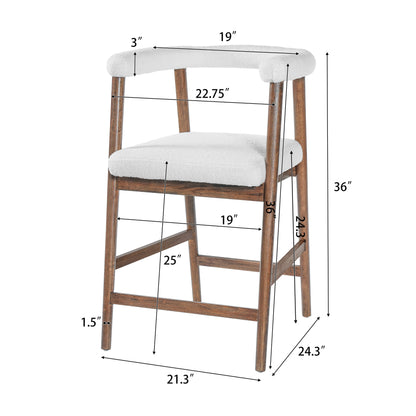 24.5'' Seat Height Bar Stools with Back, Set of 2