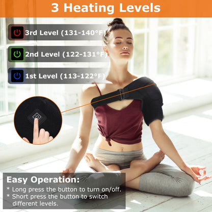Heated Shoulder Brace Electric Heating Pad TherapyÊShoulder Heating Wrap Compression Sleeve for Shoulder Pain Muscle StiffnessÊBursitis Tendonitis