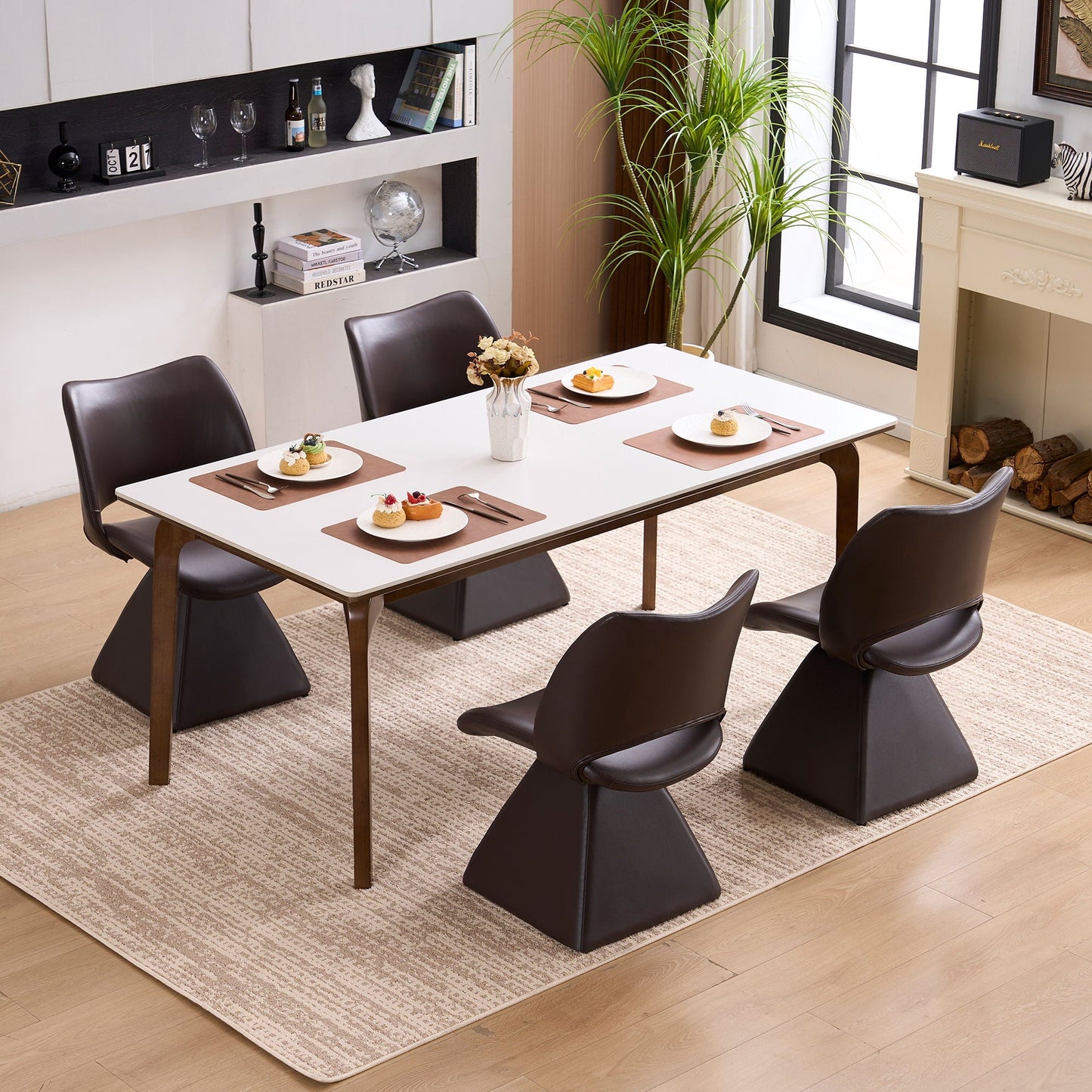 Modern Swivel Dining Chair With High Back