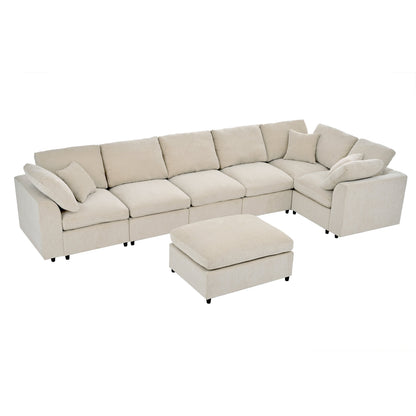 U_Style 120.8" Extra Large 7-Seater Modular Sectional Sofa