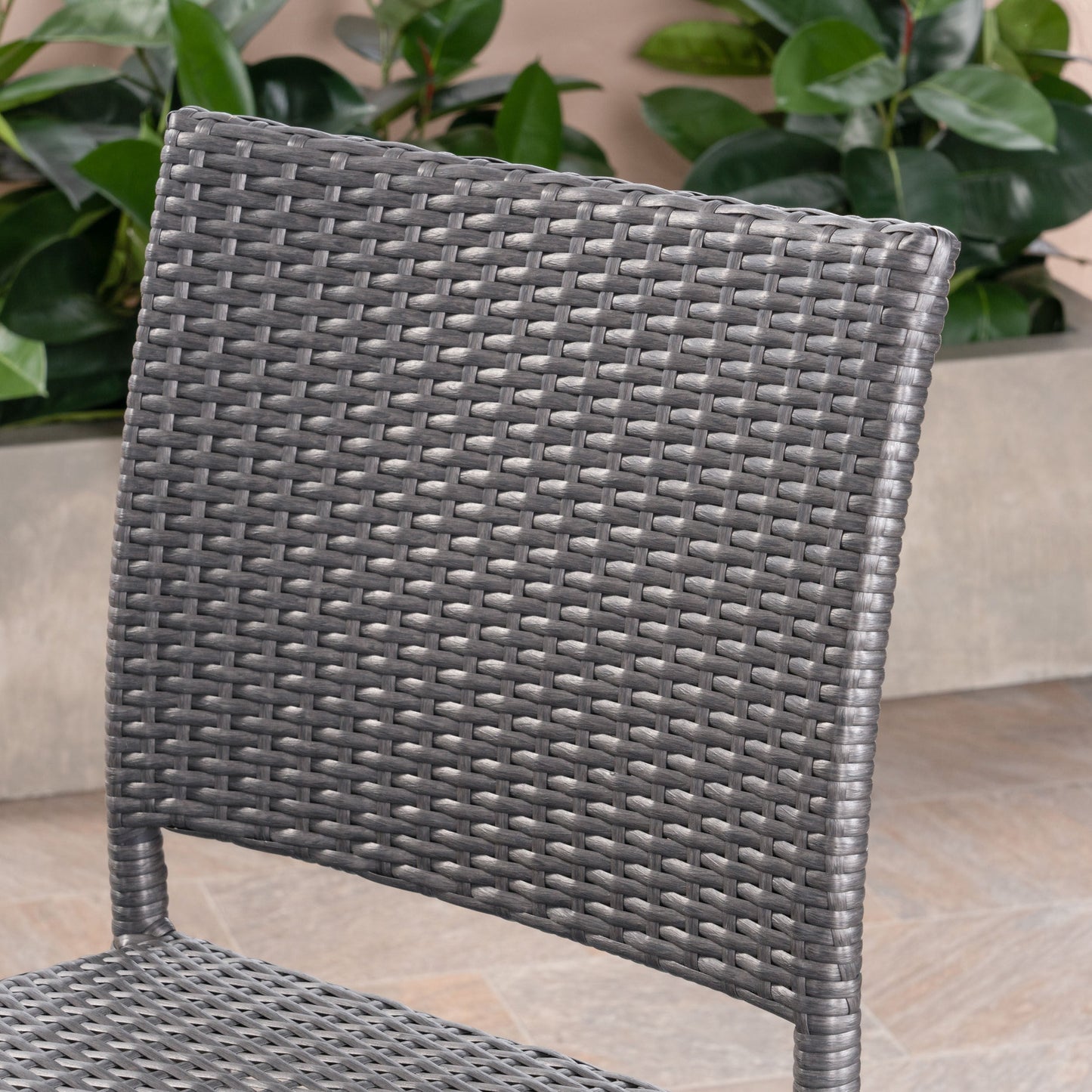 29" Outdoors PE Rattan Armless Barstools, Set of 2